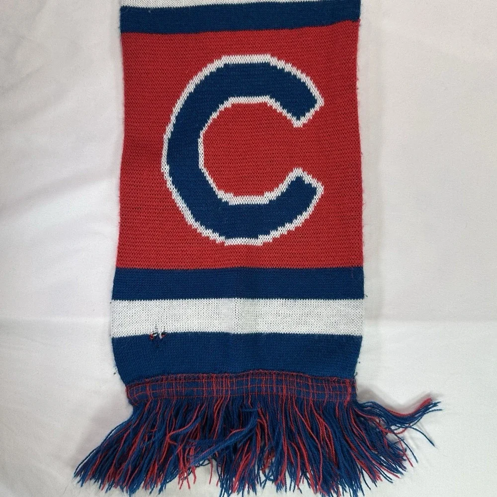 Chicago Cubs Scarf‎ MLB Big Team Logo, Collectible Knit Item